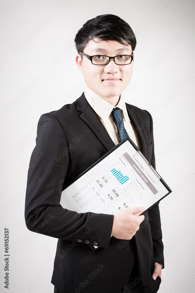 Successful young business man of Asian, full length portrait iso Successful young business man of Asian, full length portrait iso