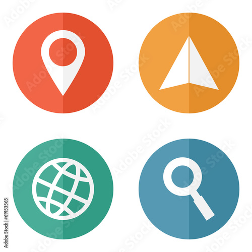 Location travelling icons