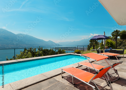 House  terrace with pool