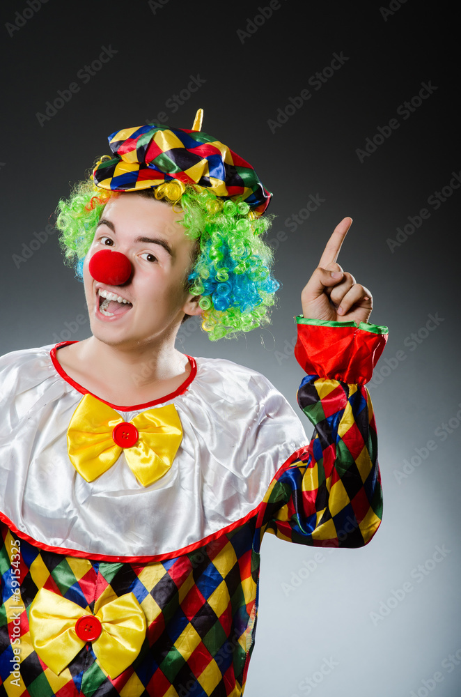 Funny clown in humor concept Funny clown in humor concept