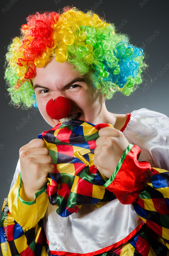 Funny clown in humor concept Funny clown in humor concept