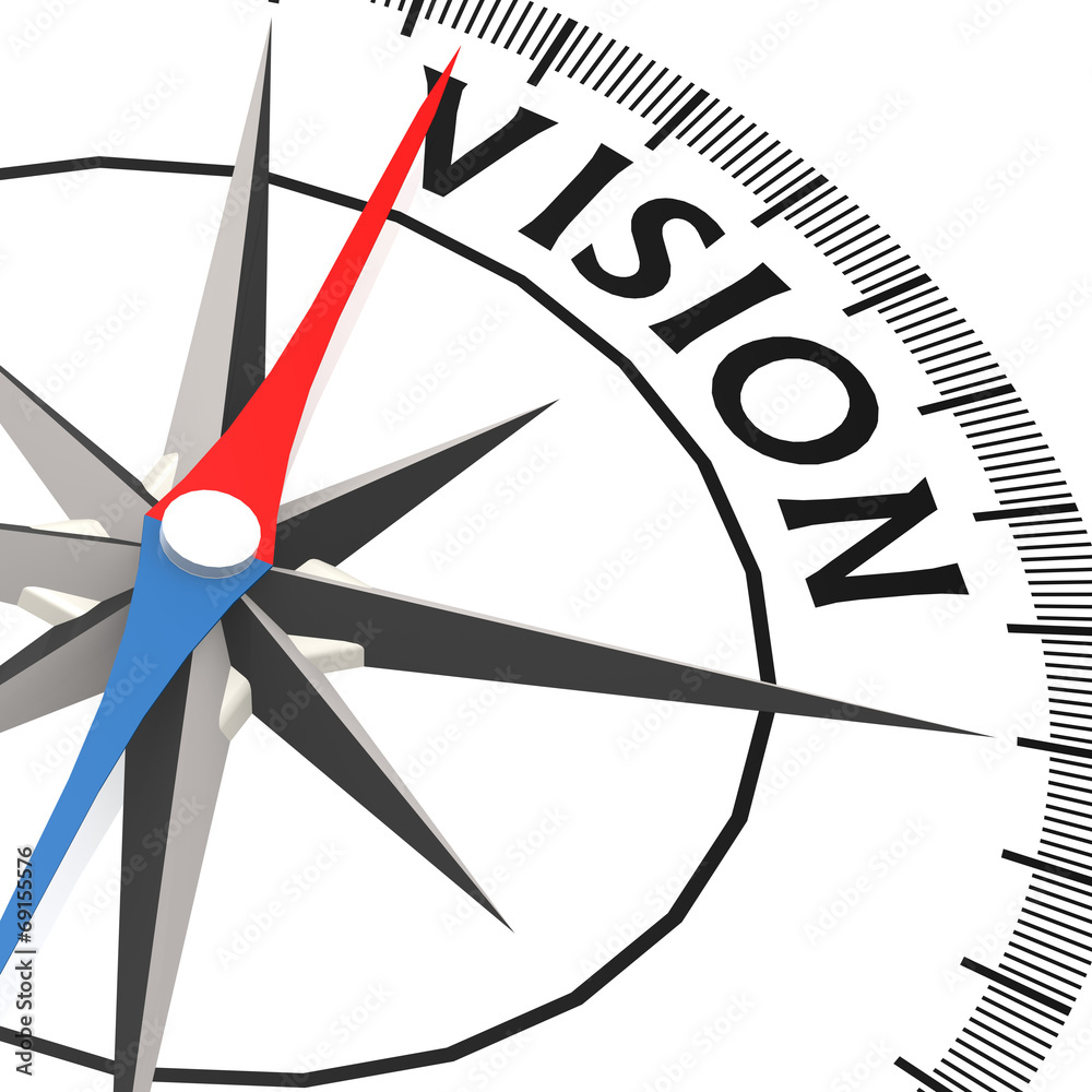 Compass with vision word Compass with vision word