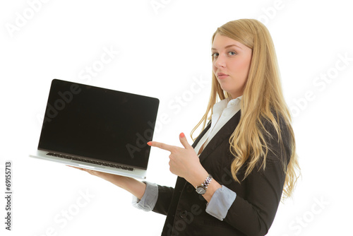 beautiful businesswoman with laptop