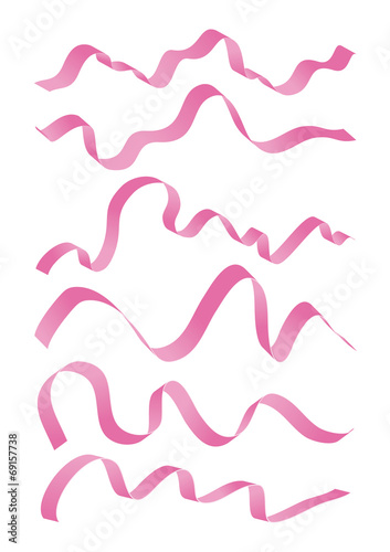 Set of pink ribbons design photo