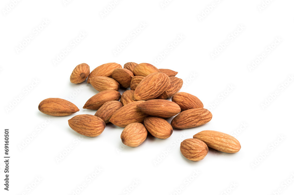 Almonds isolated on the white background Almonds isolated on the white background