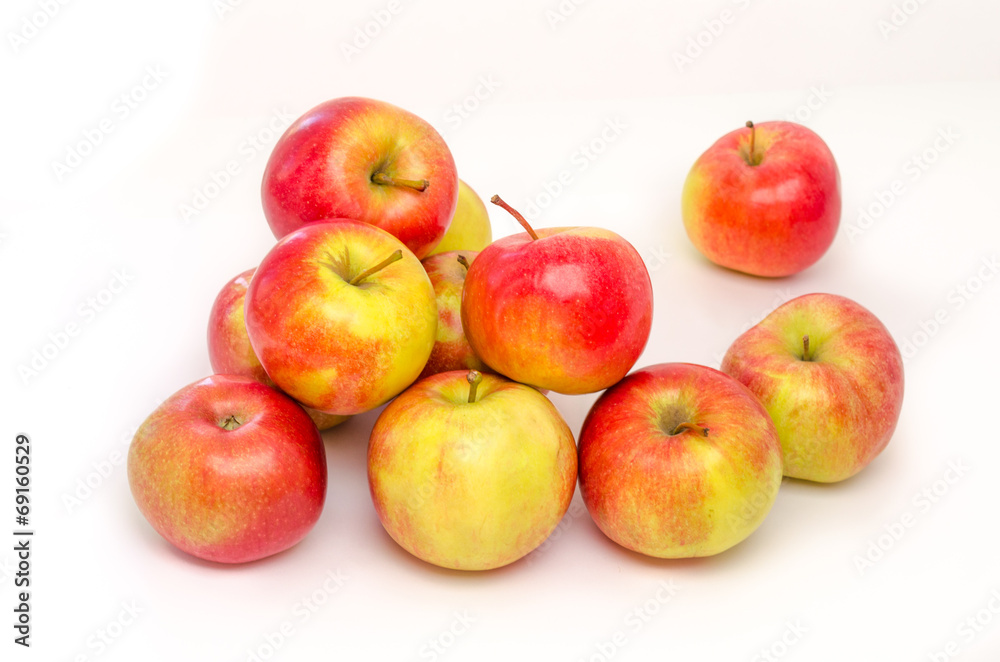 Red and yellow apple collection. Set of fruit isolated on white. Red and yellow apple collection. Set of fruit isolated on white.