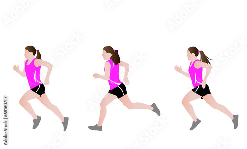 female sprinter illustration - vector