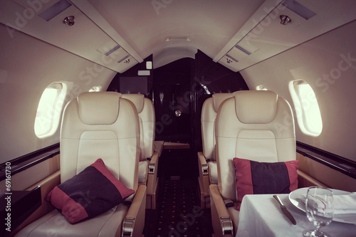 Luxury interior aircraft business aviation © miklyxa