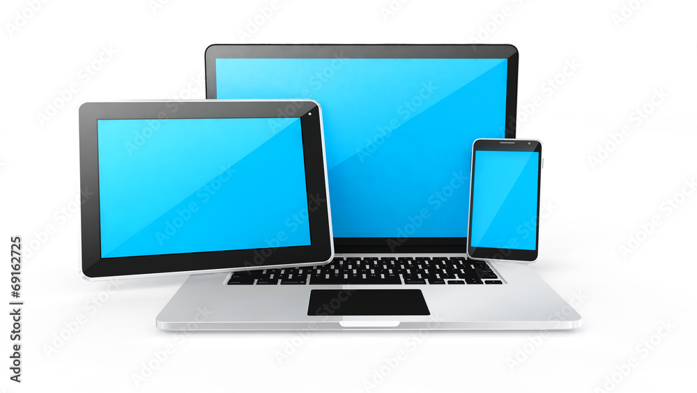 Digital devices-labtop, tablet and smart phone. Digital devices-labtop, tablet and smart phone.