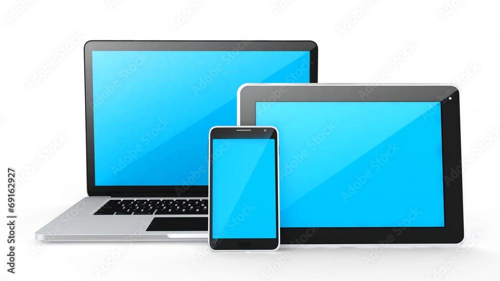Digital devices-labtop, tablet and smart phone. Digital devices-labtop, tablet and smart phone.