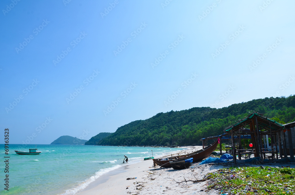Paradise beach in Phu quoc island, south of vietnam. Beautiful l