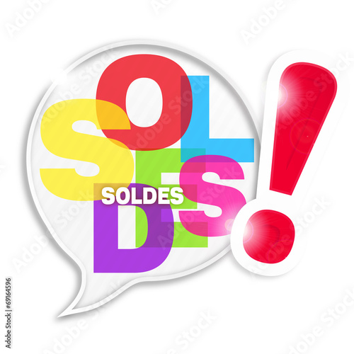 bulle mosaïque lettres : soldes