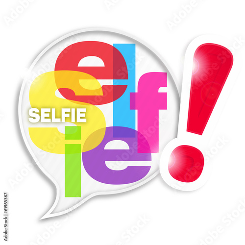 bulle mosaïque lettres : selfie