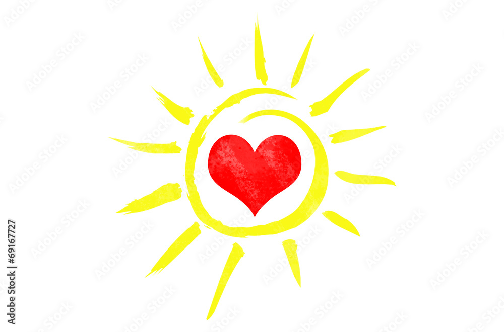 sonne herz Stock-Illustration | Adobe Stock