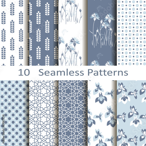 Set of ten seamless patterns