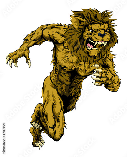 Fototapeta Naklejka Na Ścianę i Meble -  Lion sports mascot running