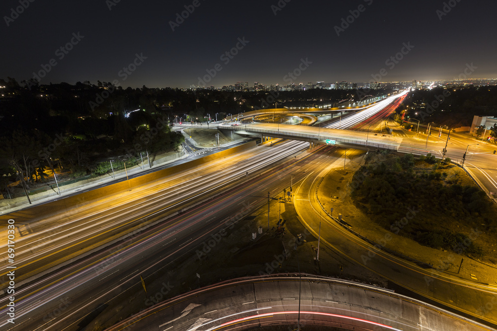 Sunset Blvd at the San Diego Freeway Night Sunset Blvd at the San Diego Freeway Night