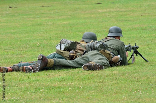 Canvas Print Two German Machine Gunners