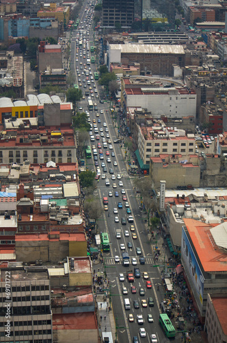 Mexico city street aerial view DF