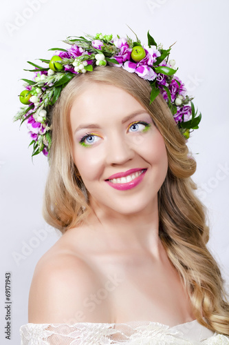 Portrait of a beautiful smiling blonde woman