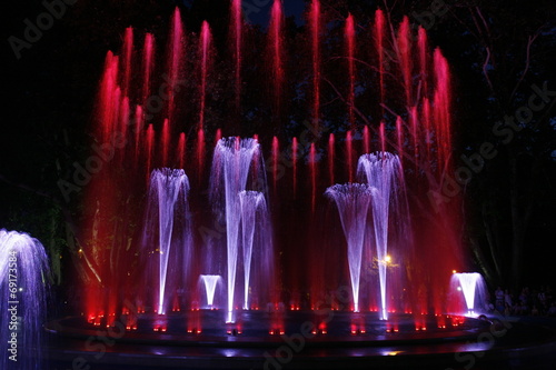 Multimedia colorful musical and light fountain