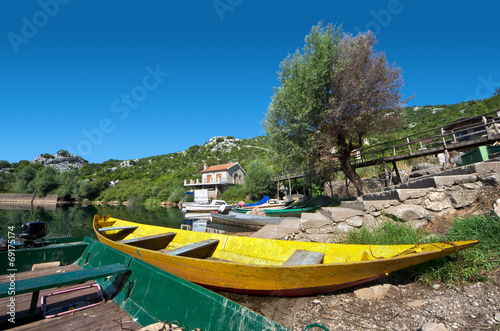 Row Boat On Skadar Lake, Montenegro;
