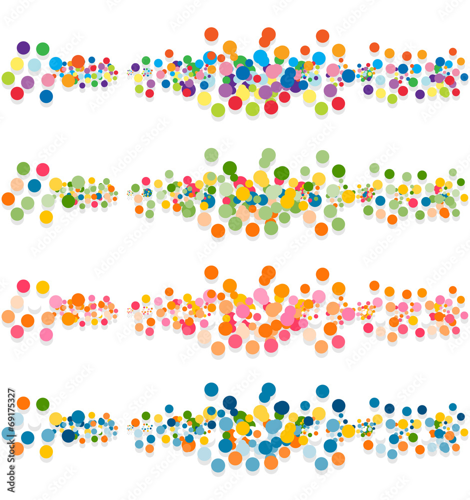 Set of abstract confetti-banners Set of abstract confetti-banners