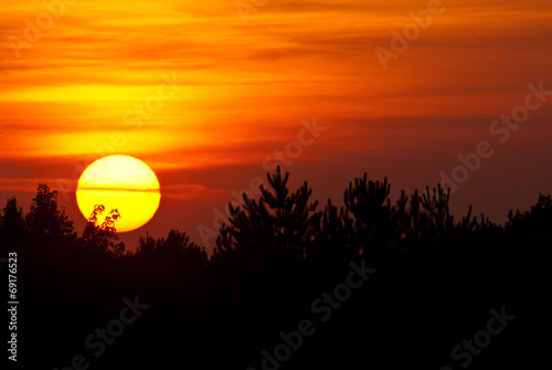 Sun Setting in a Smoky Western Sky © rck