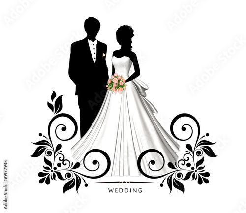 Wedding. The bride and groom