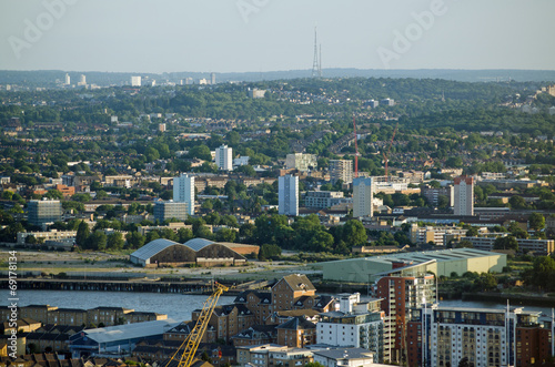 View from Docklands to Crystal Palace, London photo
