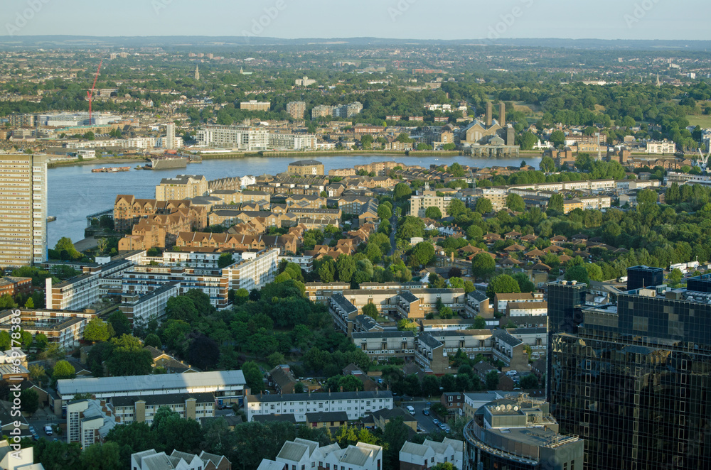 Isle of Dogs, Thames and Greenwich, Aerial view