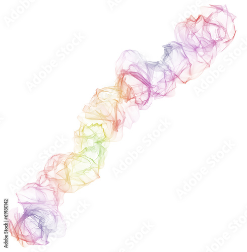 Particelle astratte flusso colorato isolato su sfondo bianco photo