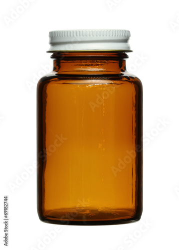 Drug bottle (with clipping path) isolated on white background