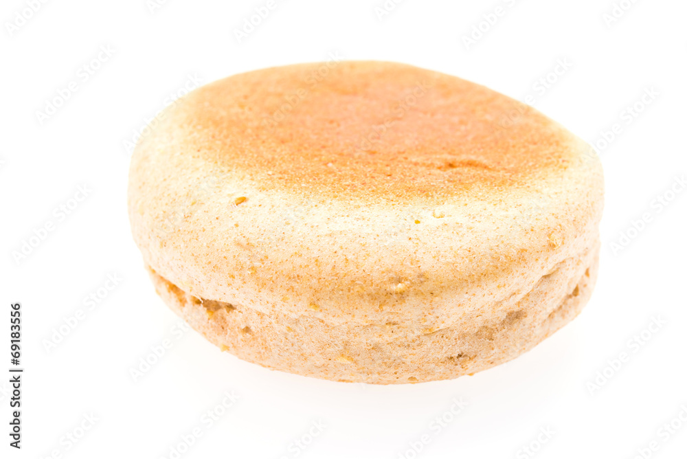 English muffin isolated on white English muffin isolated on white