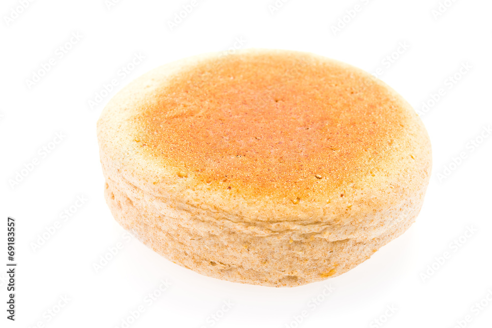 English muffin isolated on white English muffin isolated on white