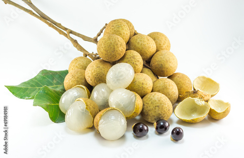 organic fresh longan isolated picture  on white background