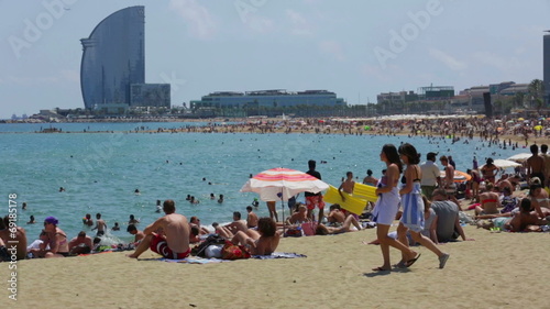 Barceloneta Beach and Hotel Vela in summer. Barcelona photo