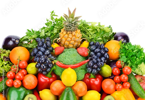 Fototapeta Naklejka Na Ścianę i Meble -  fruit and vegetable isolated on white background
