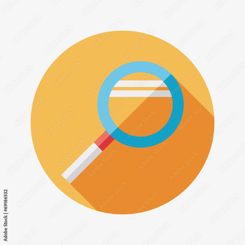 Magnifying Glass flat icon with long shadow Magnifying Glass flat icon with long shadow