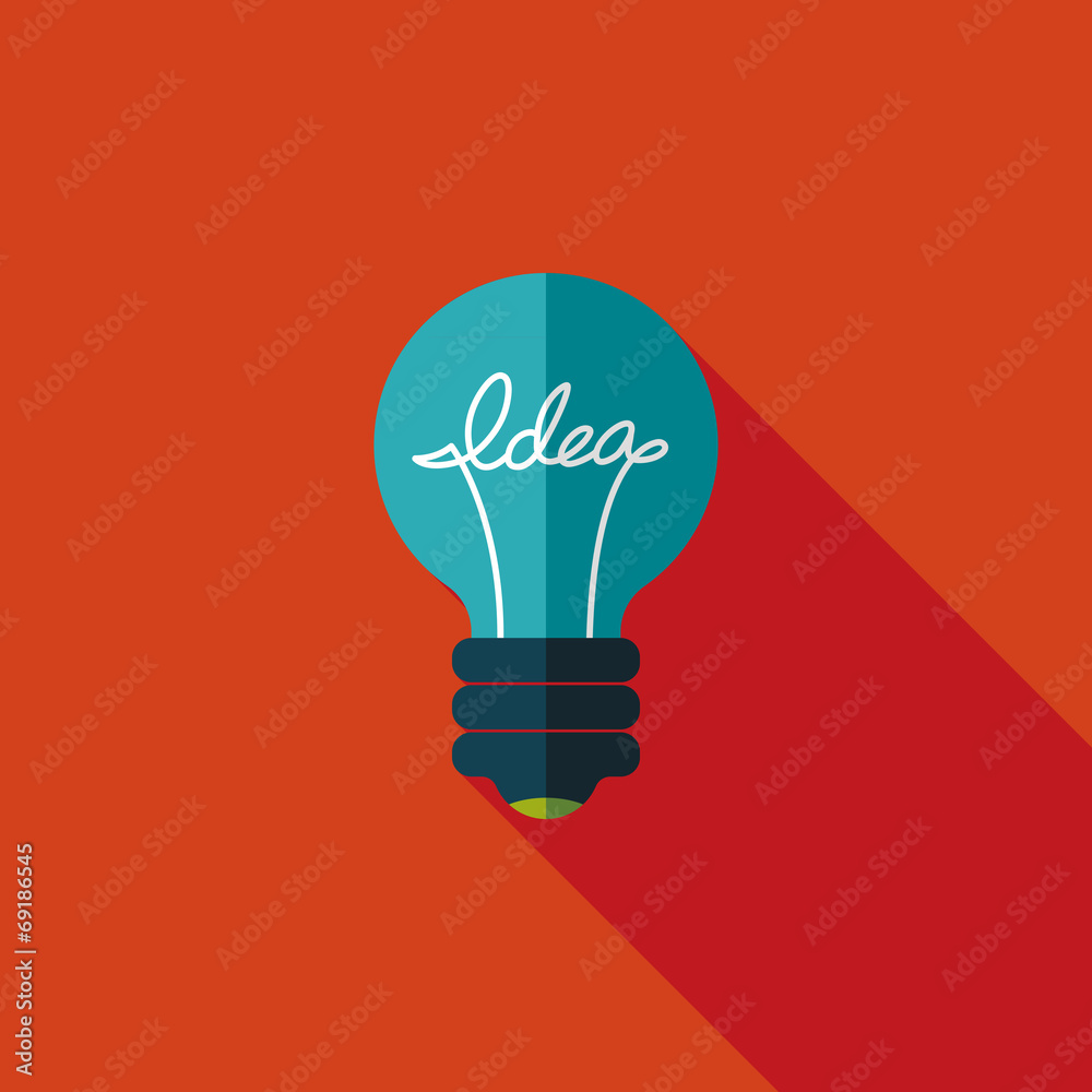 Light bulb flat icon with long shadow,eps10 Light bulb flat icon with long shadow,eps10