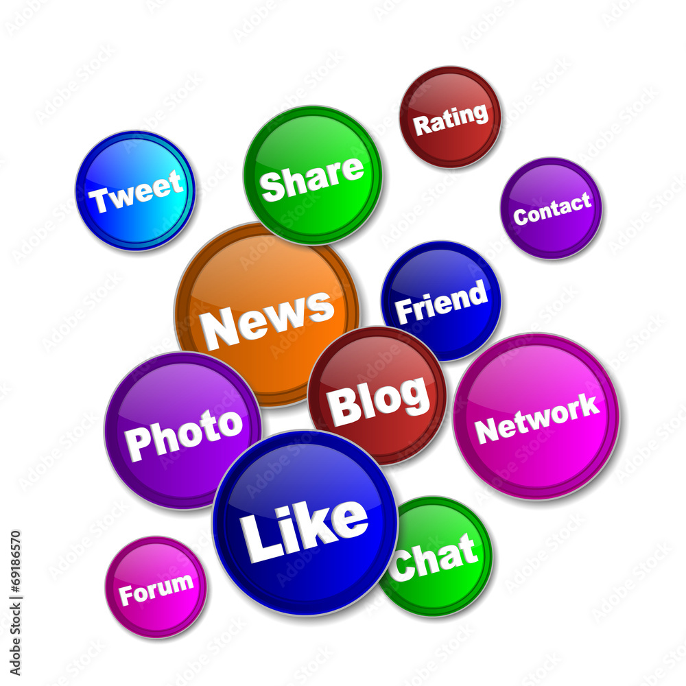 social media concept glossy with shadow social media concept glossy with shadow