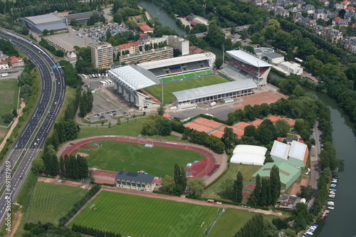 Vue aérienne complexe sportif de Metz - Moselle - France