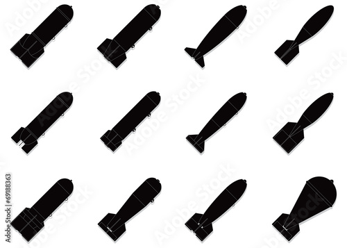 bomb outlines set