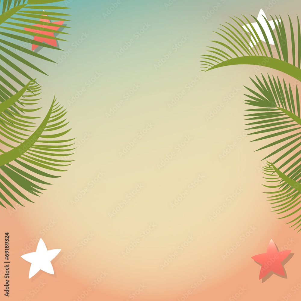 Fototapeta premium Beach and tropical sea with palms