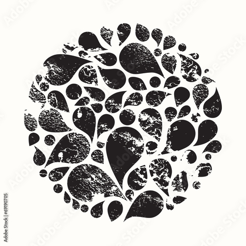 Vector element, tear drop, grunge design