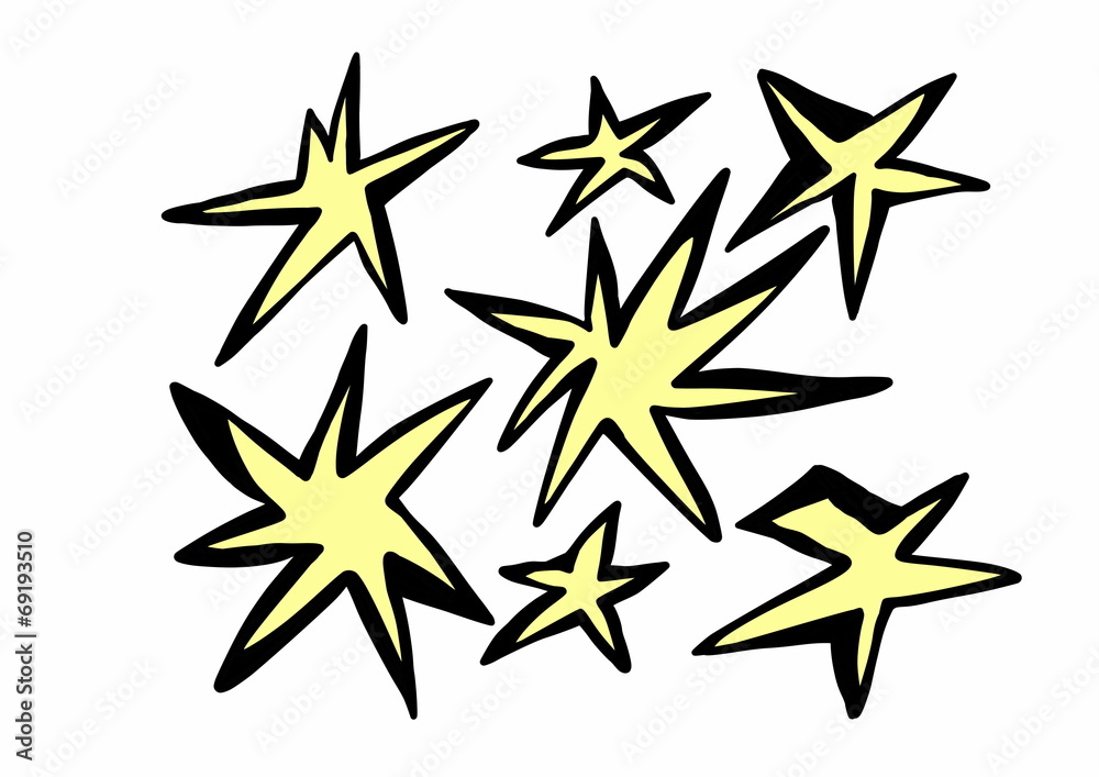 Fototapeta premium doodle yellow star