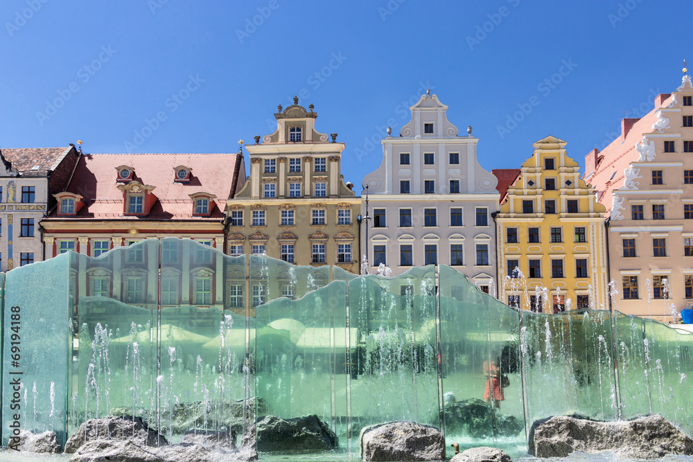 Obraz premium Sights of Poland. Wroclaw old market square
