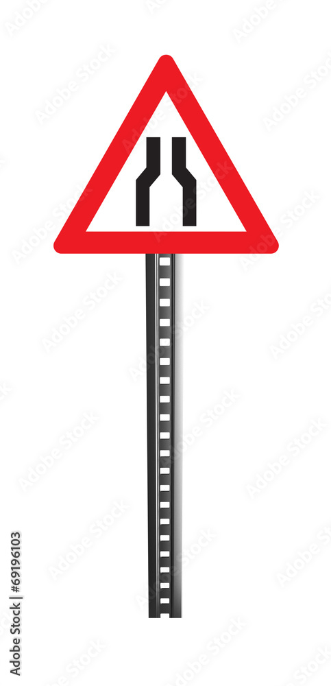 Traffic Warning Signboard - isolated Traffic Warning Signboard - isolated