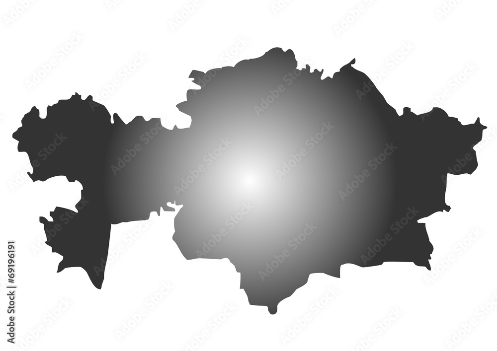 gr renkli kazakistan haritası