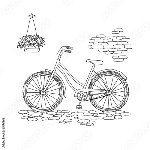 Vintage bicycle. Vector illustration.